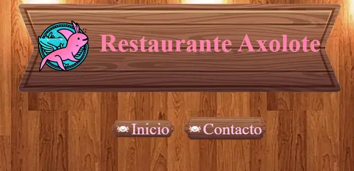 Secciones de Inicio y Contacto del menu